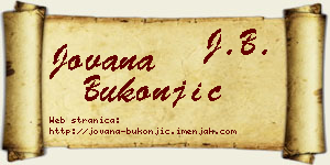 Jovana Bukonjić vizit kartica